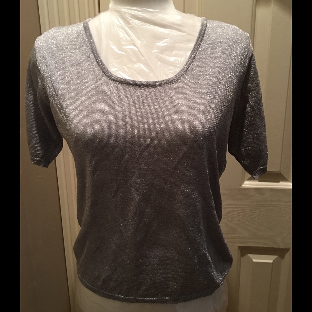 NWOT Votre Nom brand silver top